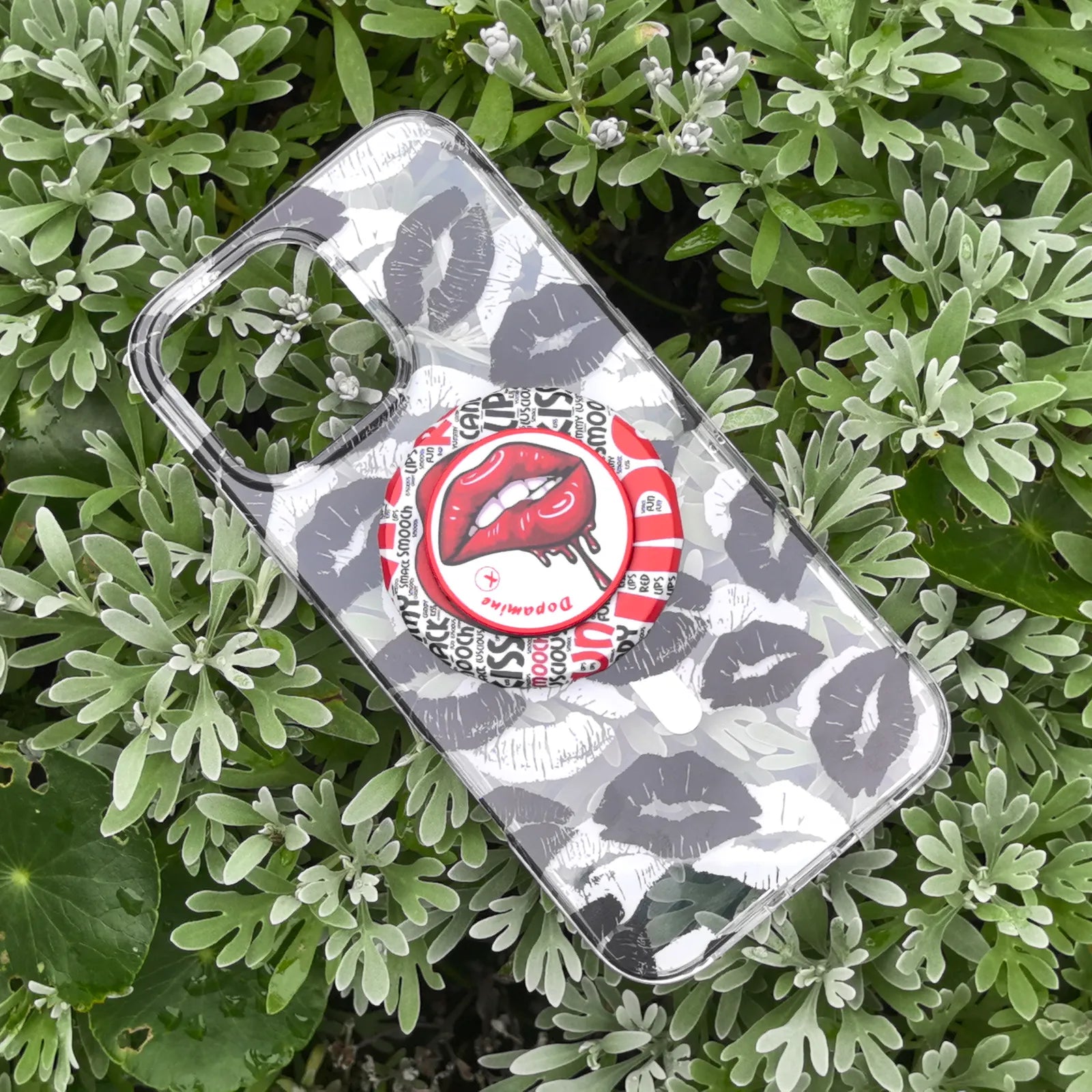 Lip Black Phone Case MagSafe Grip Set