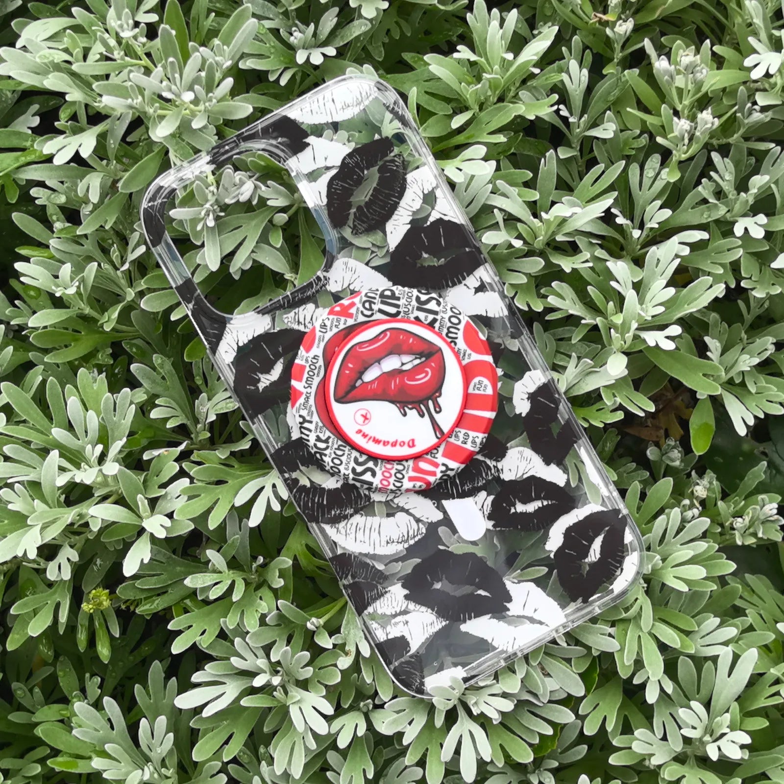 Lip Black Phone Case MagSafe Grip Set