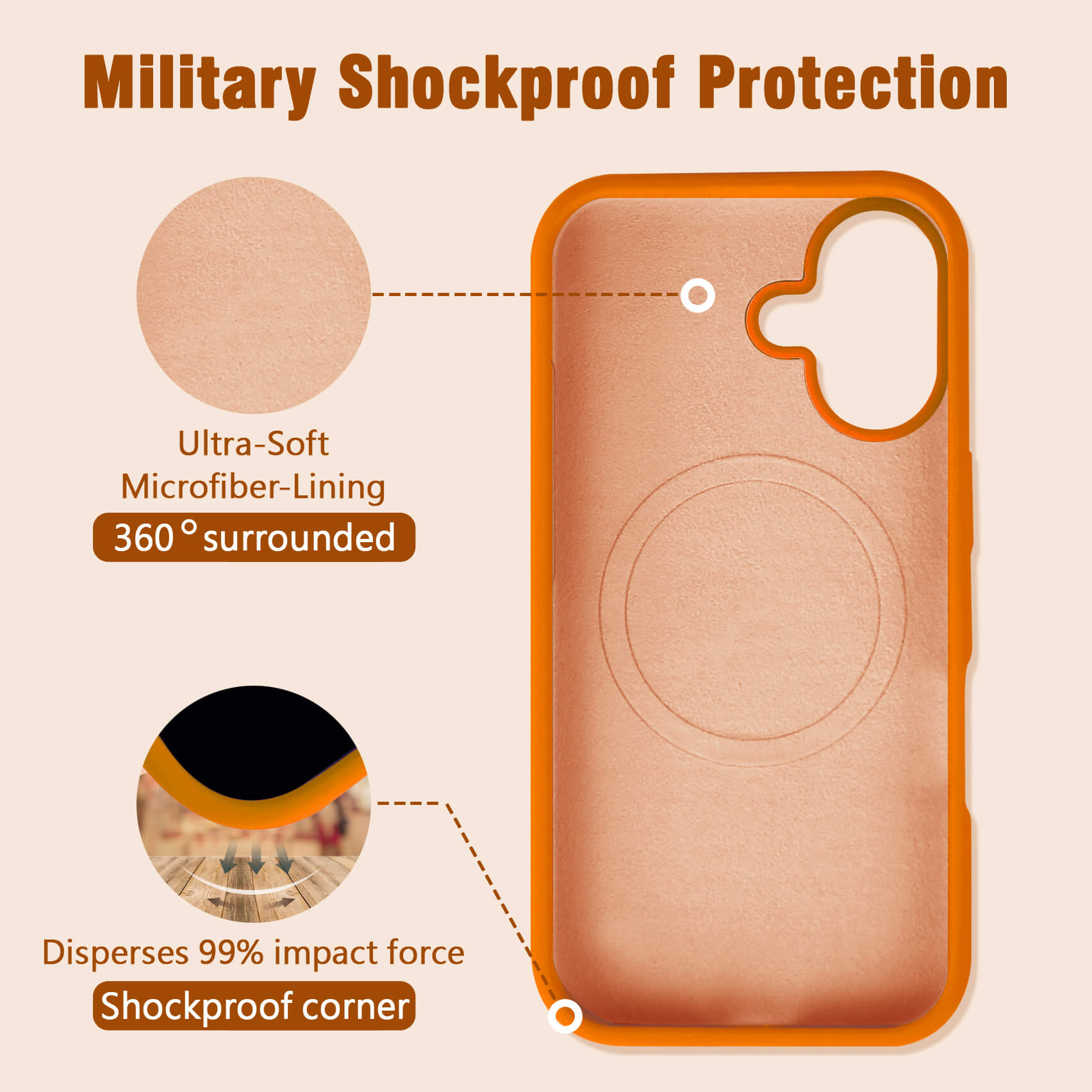 Orange Solid Color Phone Case