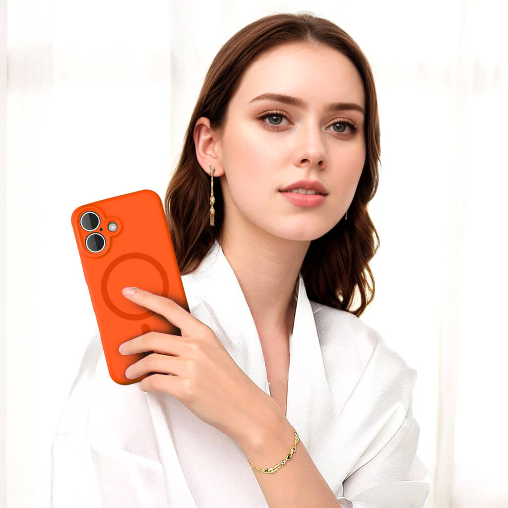 Orange Solid Color Full Cover Phone Case