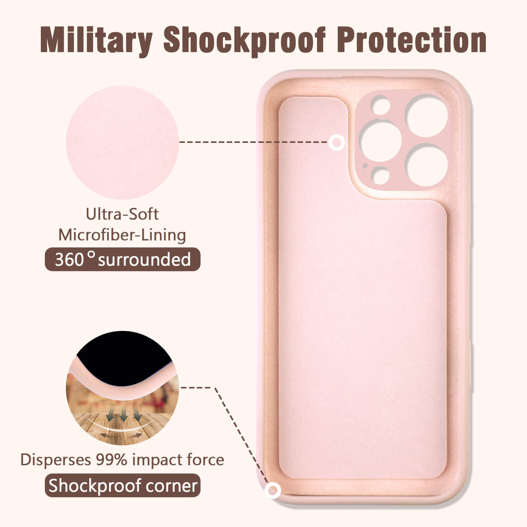 Pink Solid Color Compatible with Magsafe Phone Case