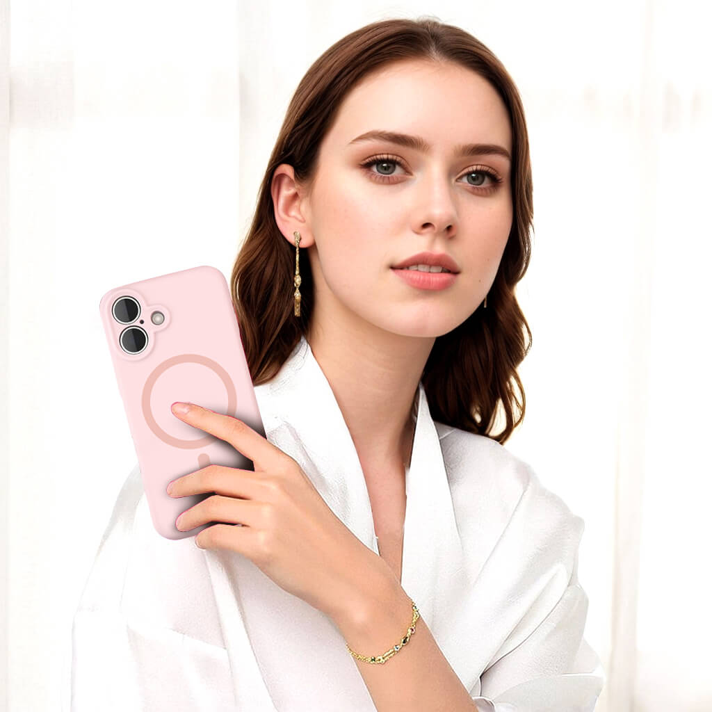 Light Pink Solid Color Full Cover Phone Case