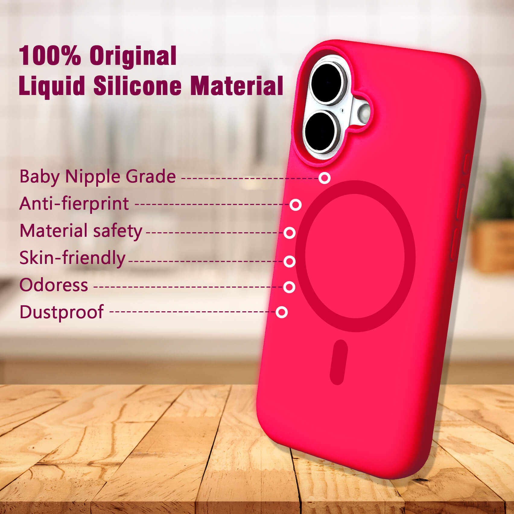Rose Red Solid Color Phone Case