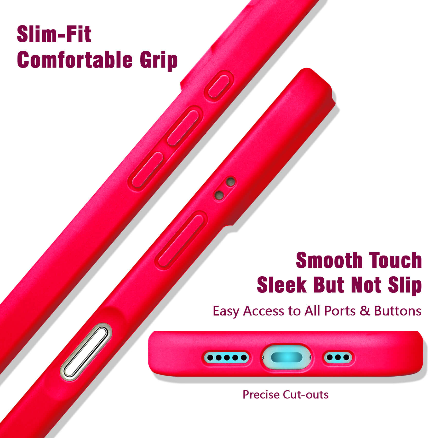 Rose Red Solid Color Phone Case